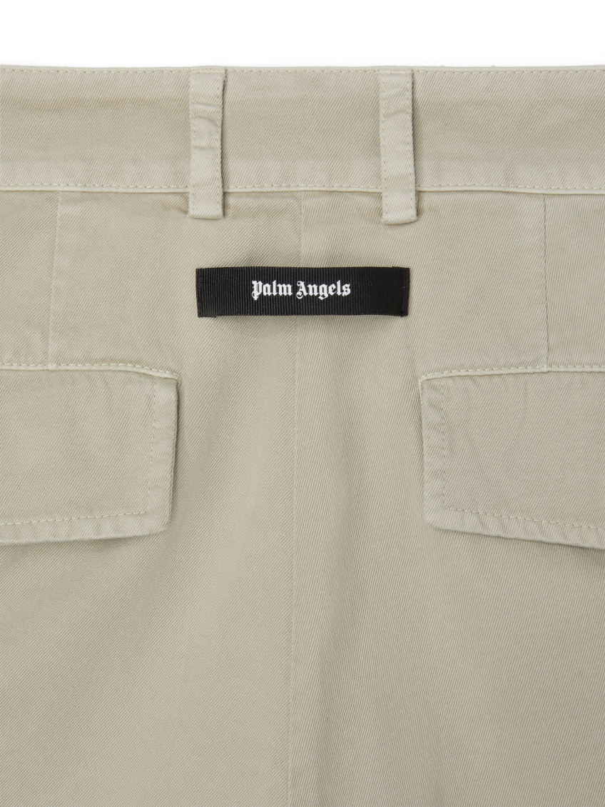 Beige GB Label Wide-leg Trousers 3