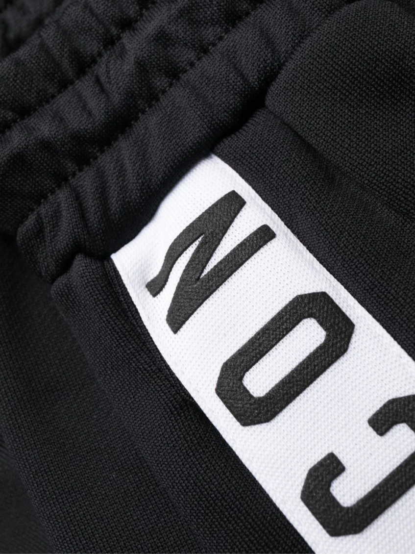 Black Logo-tape Wide-leg Track Pants 5