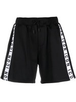 Black Icon-stripe Drawstring Shorts 1