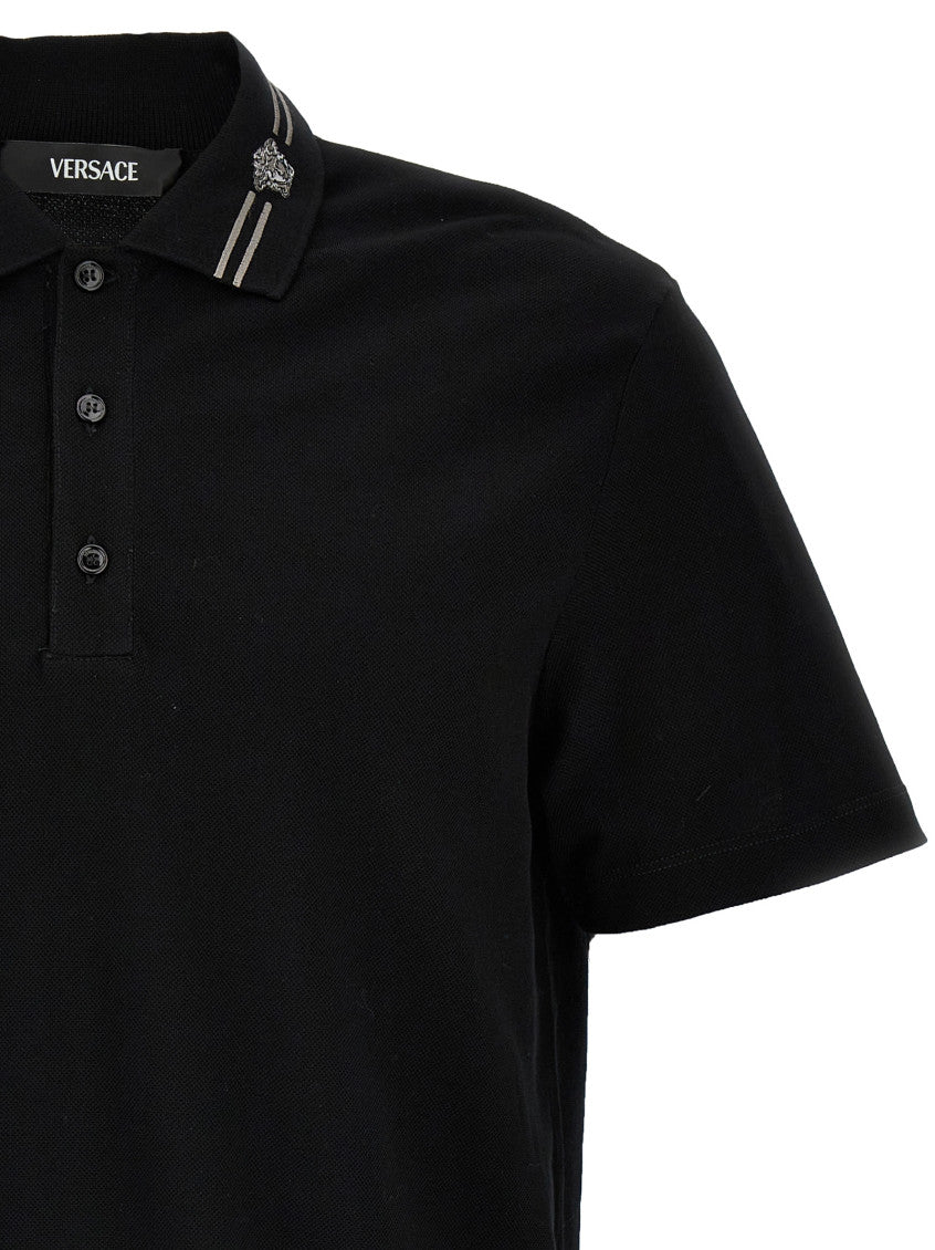 Black Medusa Embroidery Polo Shirt 3