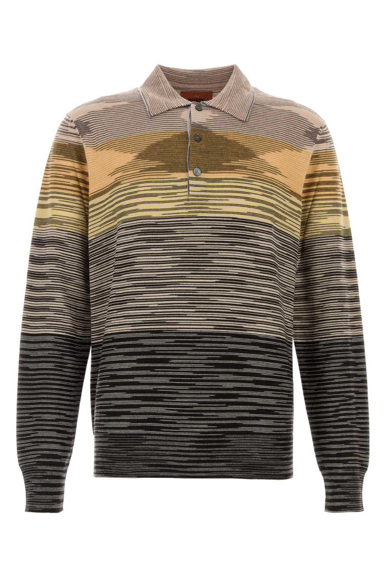 Embroidered wool polo shirt  1
