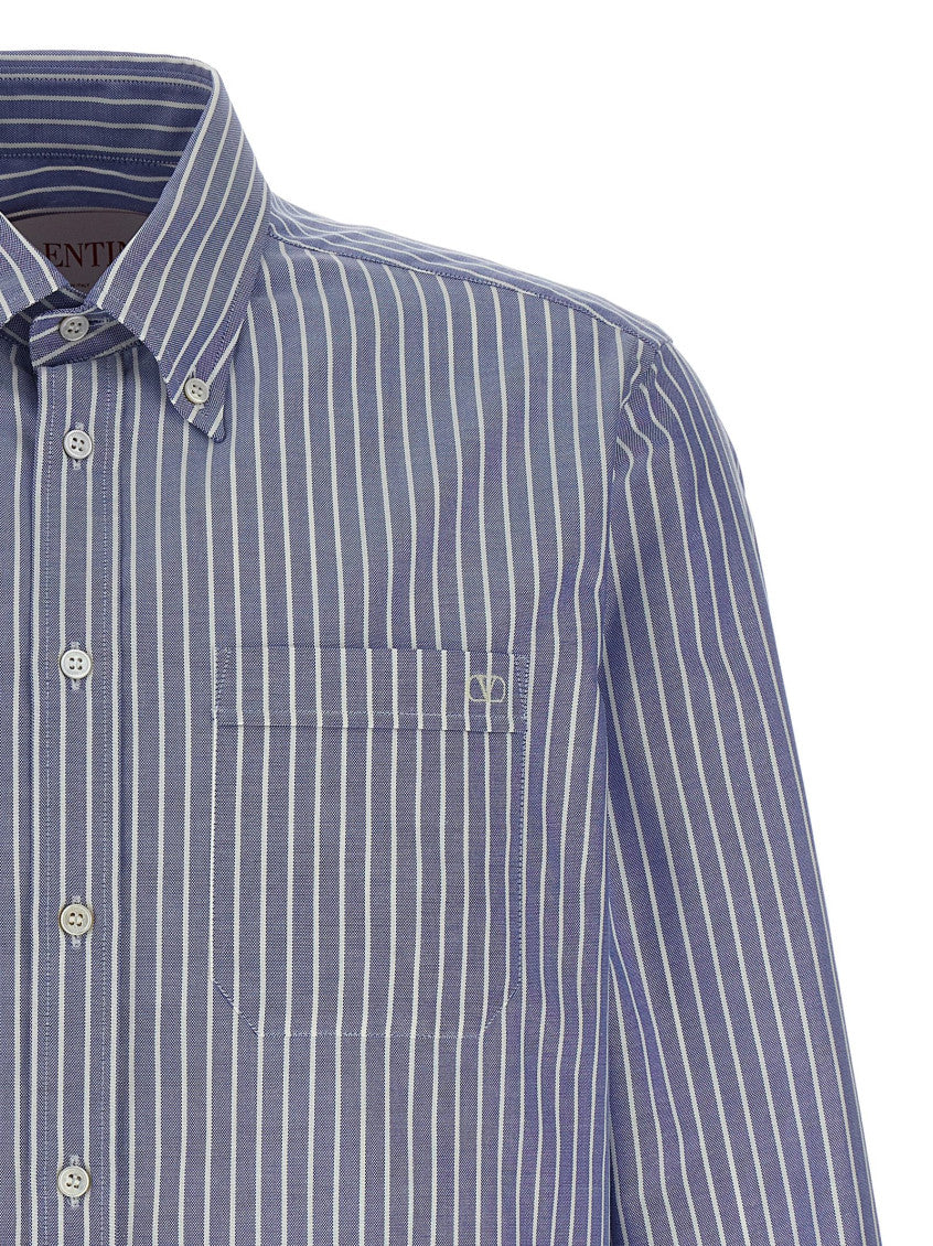 Light Blue Striped VLogo Shirt 3