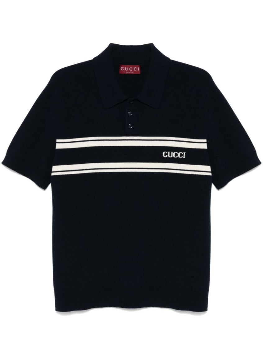 Navy Blue Logo Polo Shirt 1