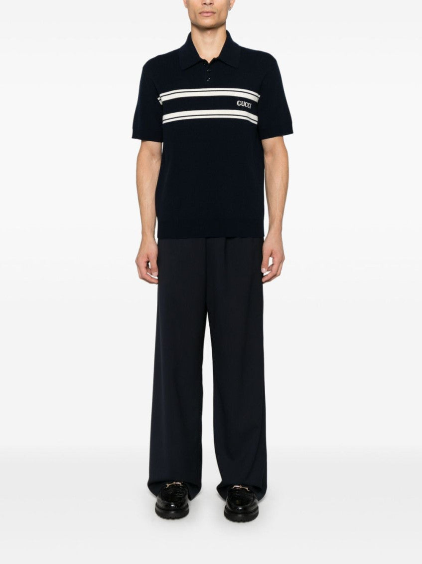 Navy Blue Logo Polo Shirt 4