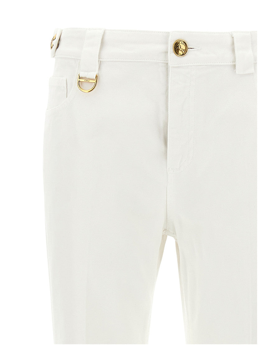 White Straight Pants 3