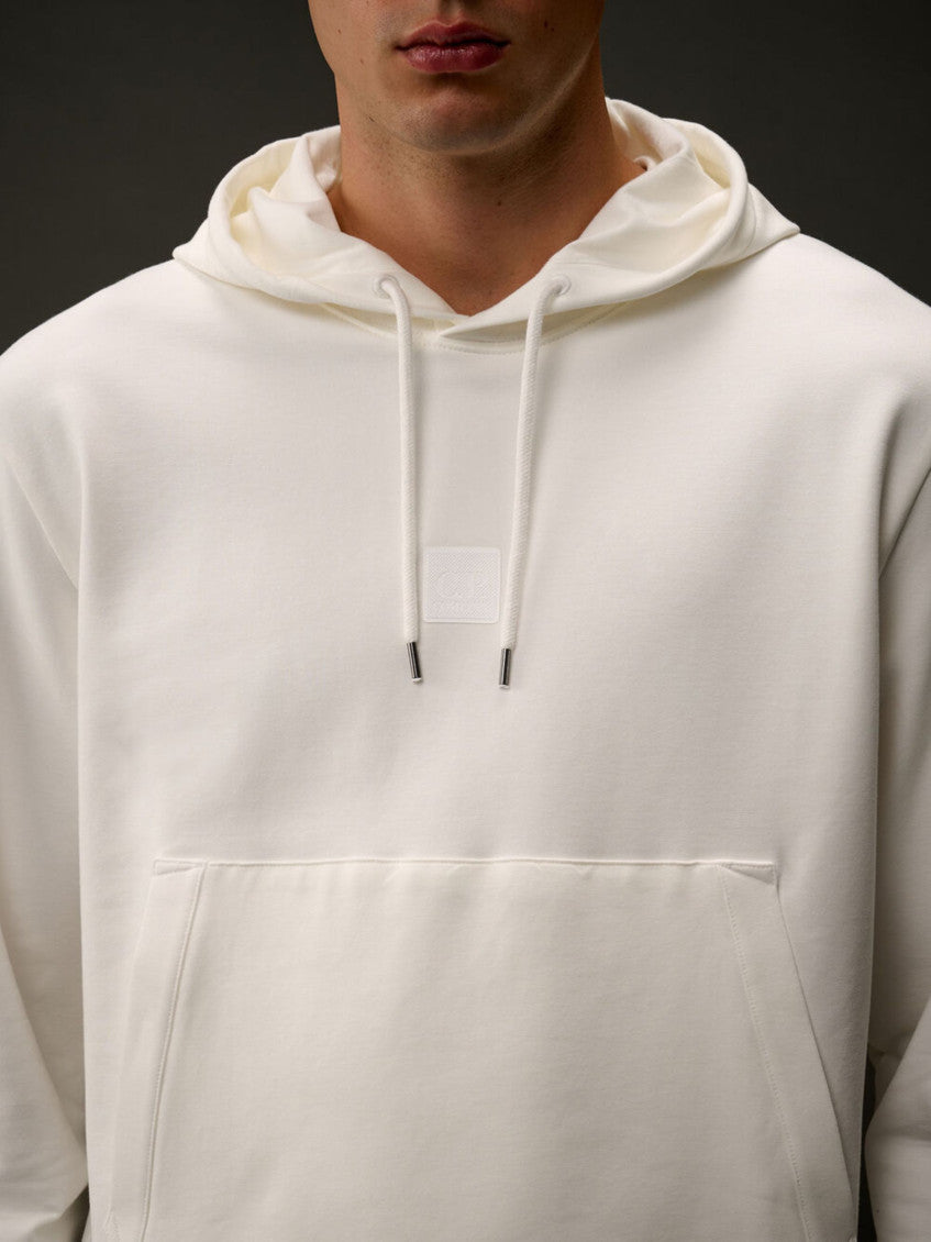 White Regular Fit Logo Hoodie 4
