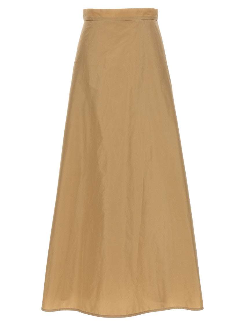 Beige Recycled Polyester Textured Skirt 1