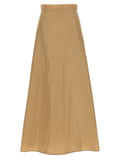 Beige Recycled Polyester Textured Skirt 1