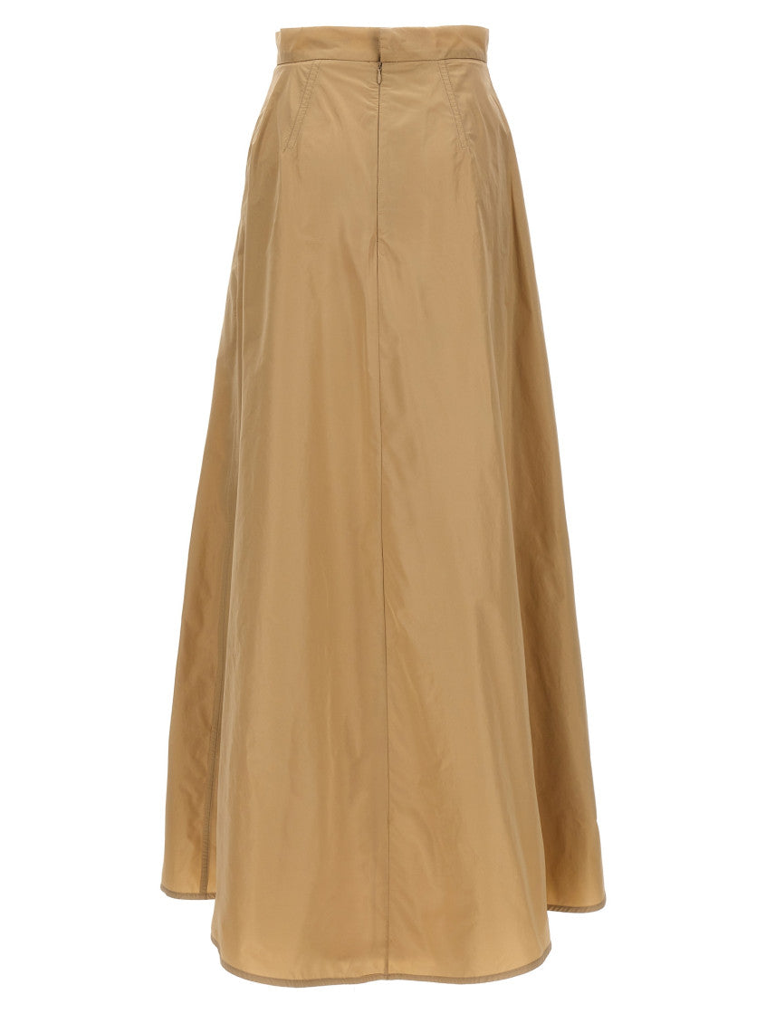 Beige Recycled Polyester Textured Skirt 2