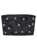 Black 'Studded Denim' top 1
