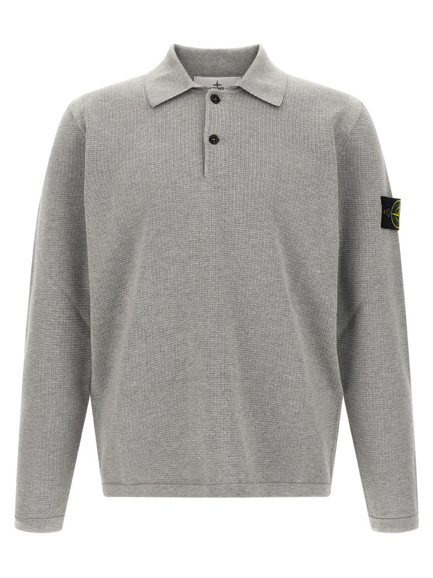 Grey Logo Patch Polo 1