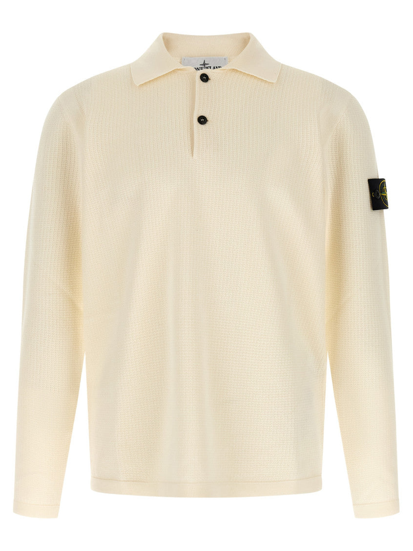 Beige Logo Patch Polo 1