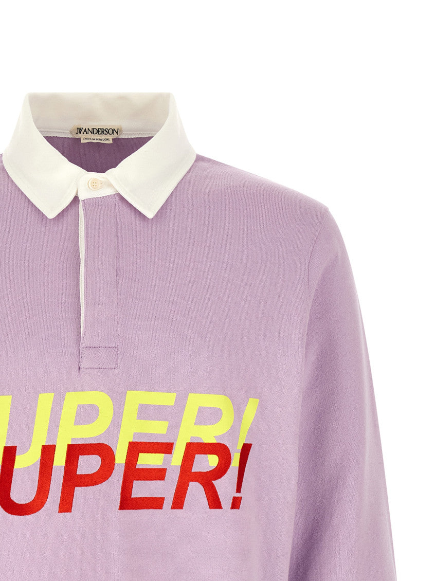 Purple Long Sleeves Printed Polo 3