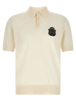 White Embroidered Patch Polo 1
