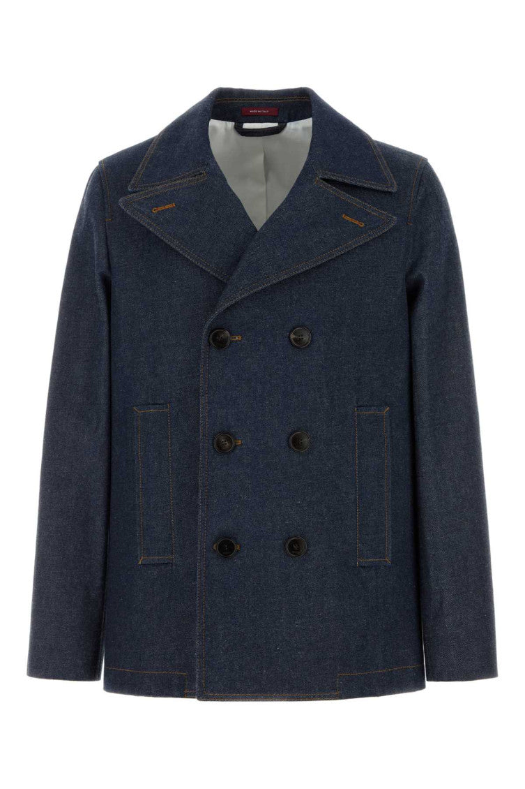 Denim Double-Breasted Blazer 1