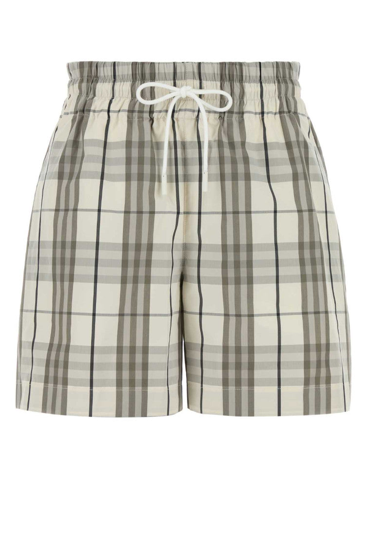 Grey Embroidered Poplin Shorts 1
