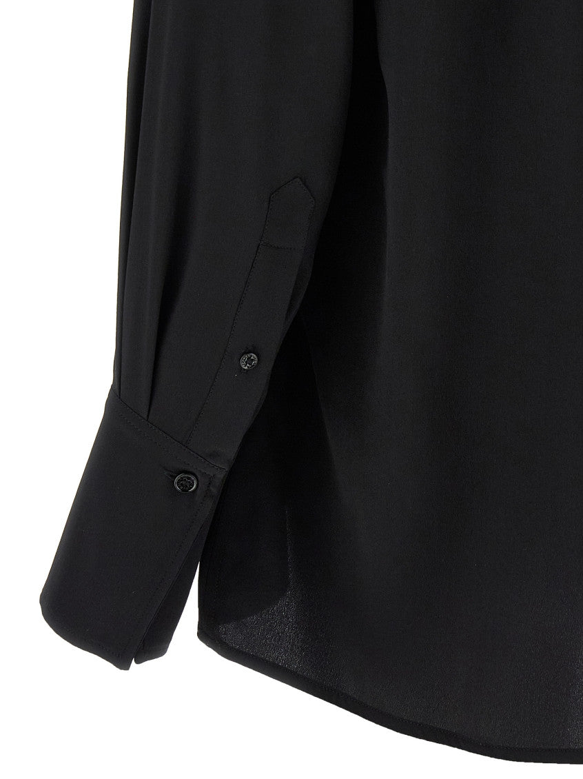 Black 'Gather Detail Tie' blouse 4