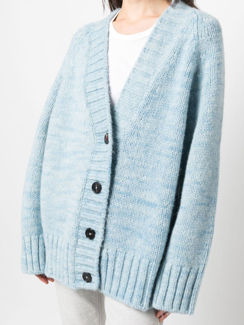 Light Blue V-neck Wool Cardigan 2