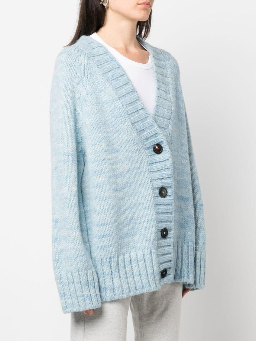 Light Blue V-neck Wool Cardigan 4