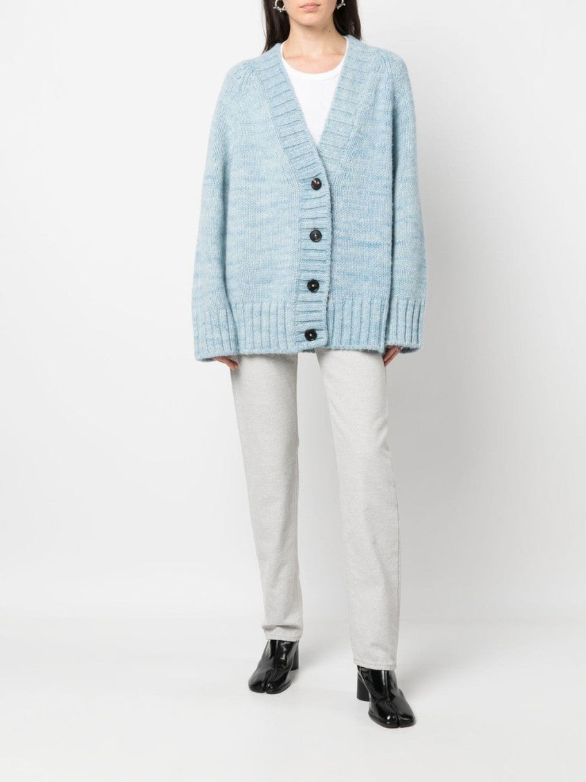 Light Blue V-neck Wool Cardigan 5