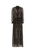 Multicolor Printed Silk Long Dress 1