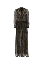 Multicolor Printed Silk Long Dress 1