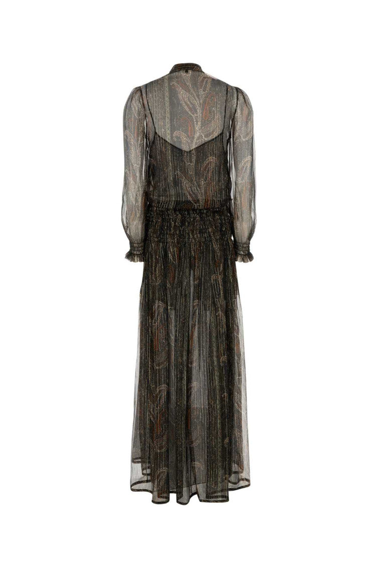 Multicolor Printed Silk Long Dress 2
