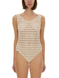 White Crochet Scoop Neck Top 1