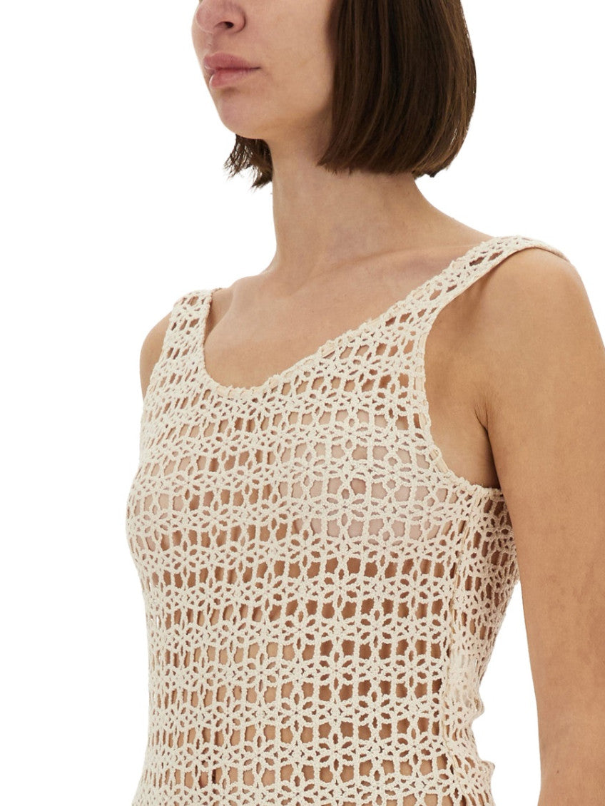 White Crochet Scoop Neck Top 3