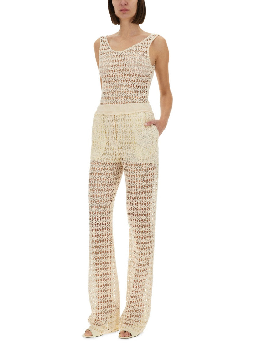 White Crochet Scoop Neck Top 4