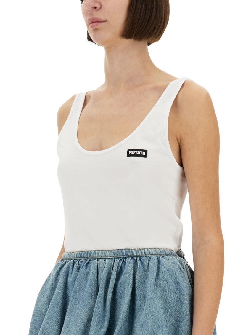 White Solid Scoop Neck Top 3