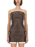 Brown Solid Strapless Top 1