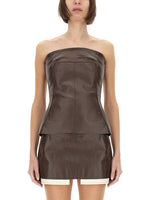 Brown Solid Strapless Top 1