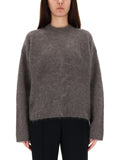 Grey Solid Crew Neck Sweater 1