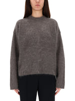 Grey Solid Crew Neck Sweater 1