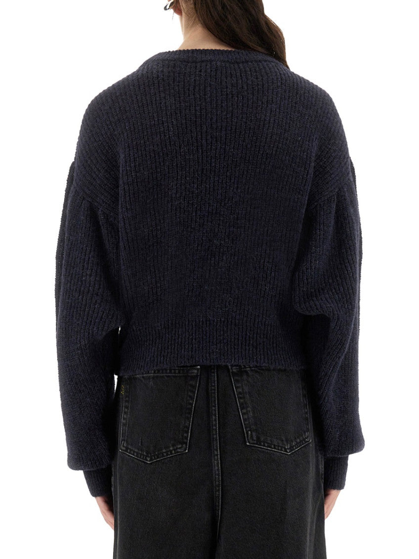 Blue Knitted Crew Neck Sweater 3