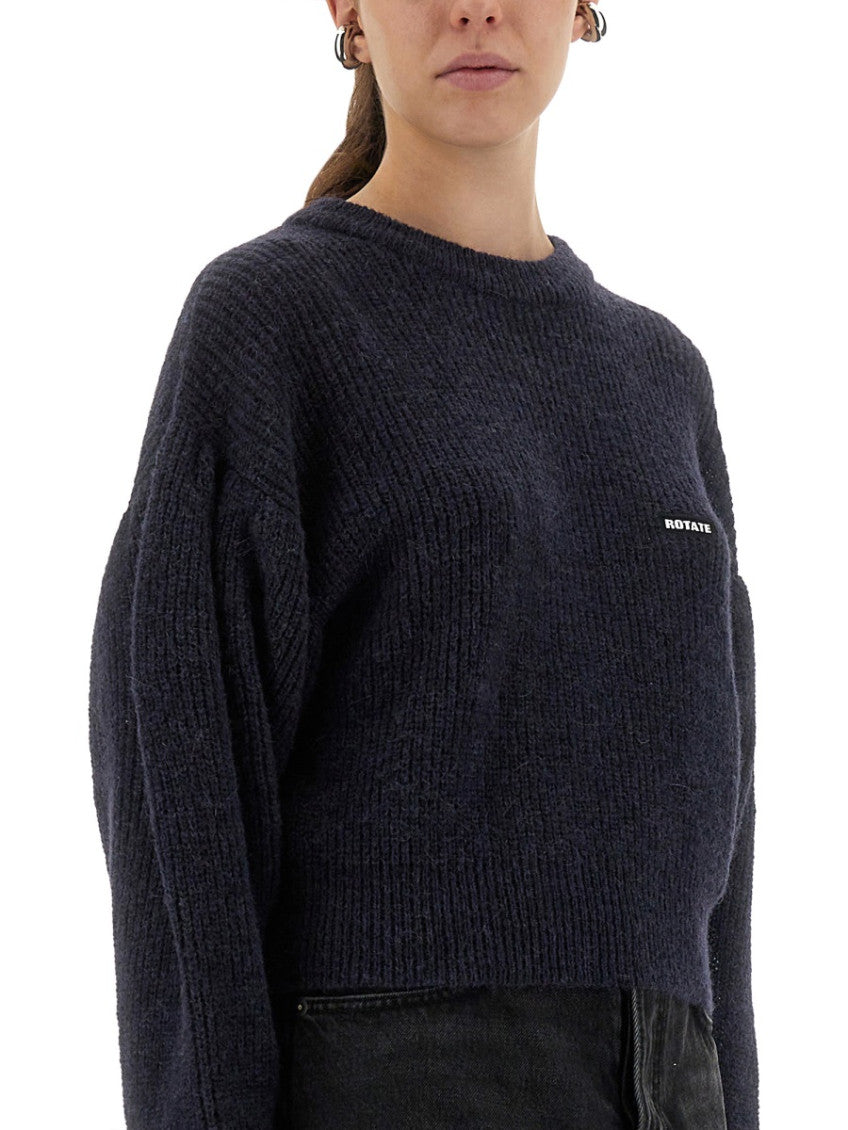 Blue Knitted Crew Neck Sweater 4