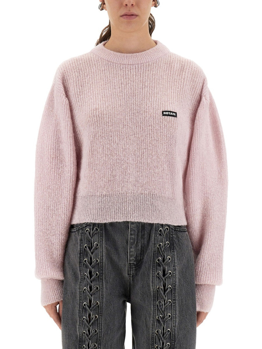 Light Pink Knitted Crew Neck Sweater 1