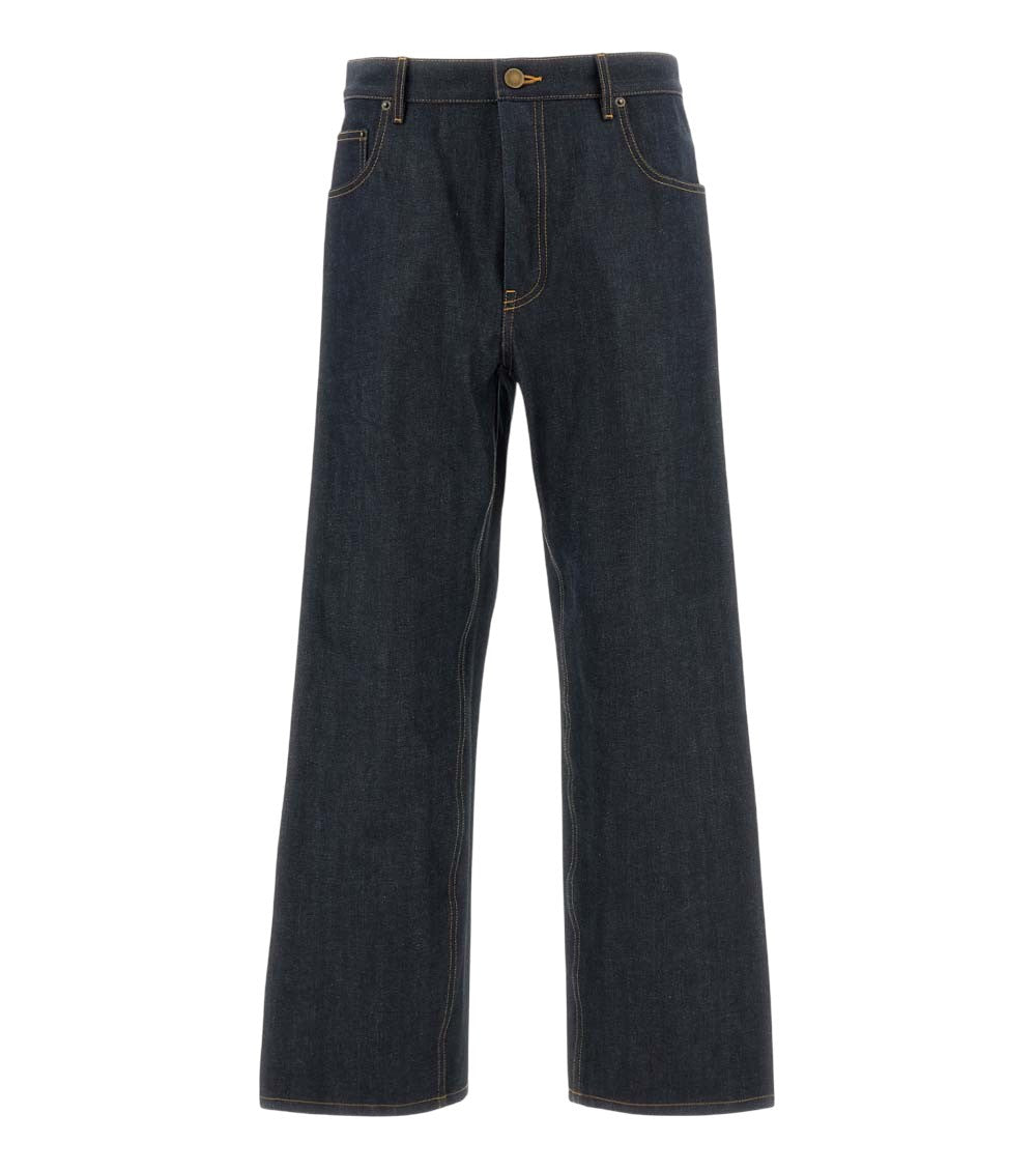 Dark Blue Mid Rise Jeans 1