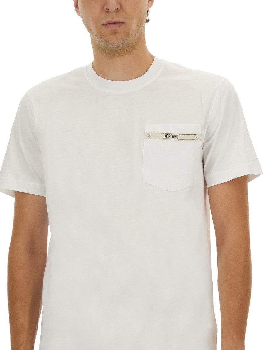 White Logo Crew Neck T-Shirt 4