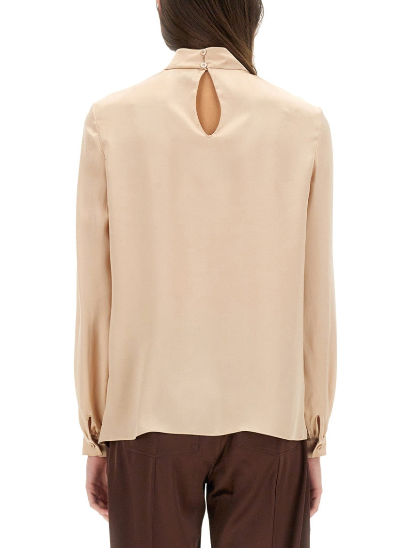 Light Brown Solid Mock Collar Top 2