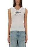 White Logo Round Neck Top 1