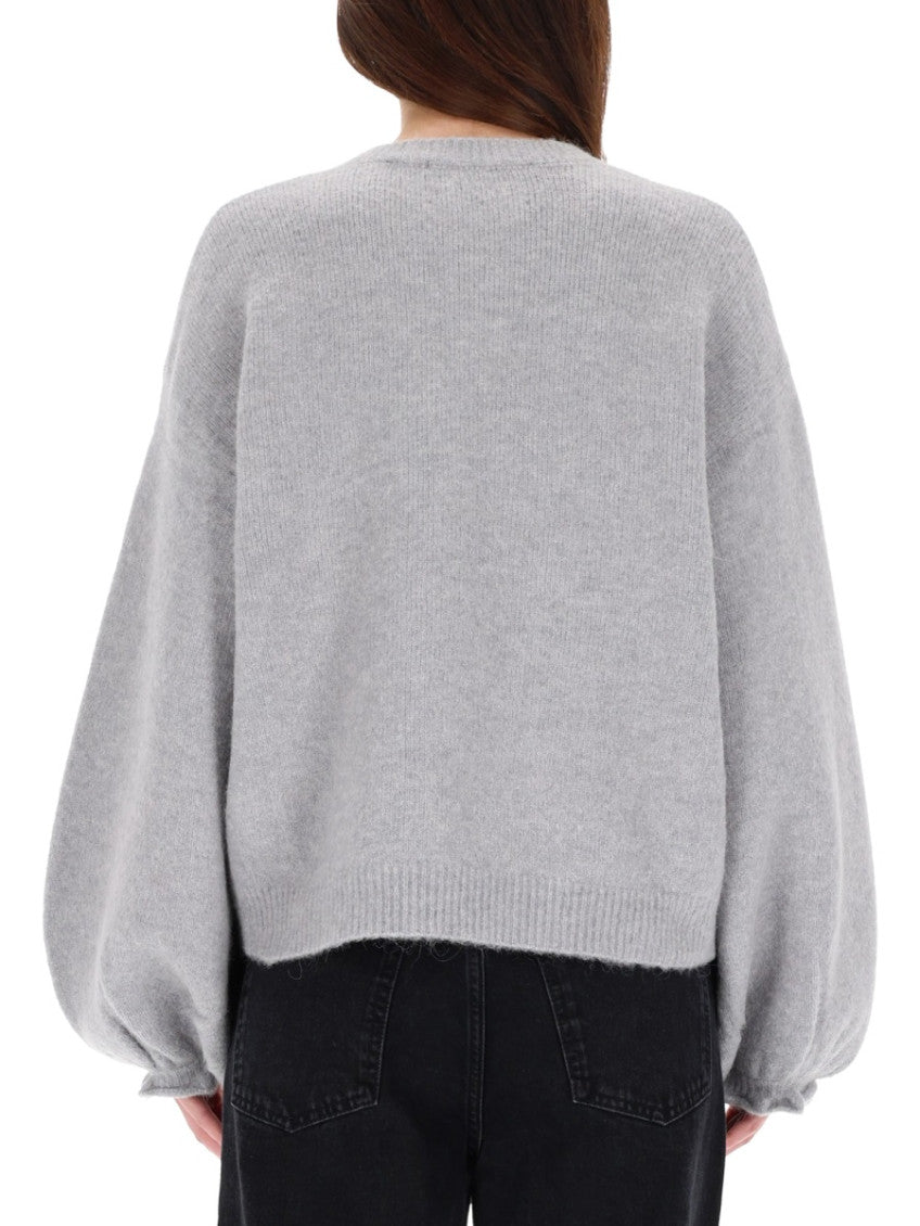 Grey Solid Crew Neck Sweater 3