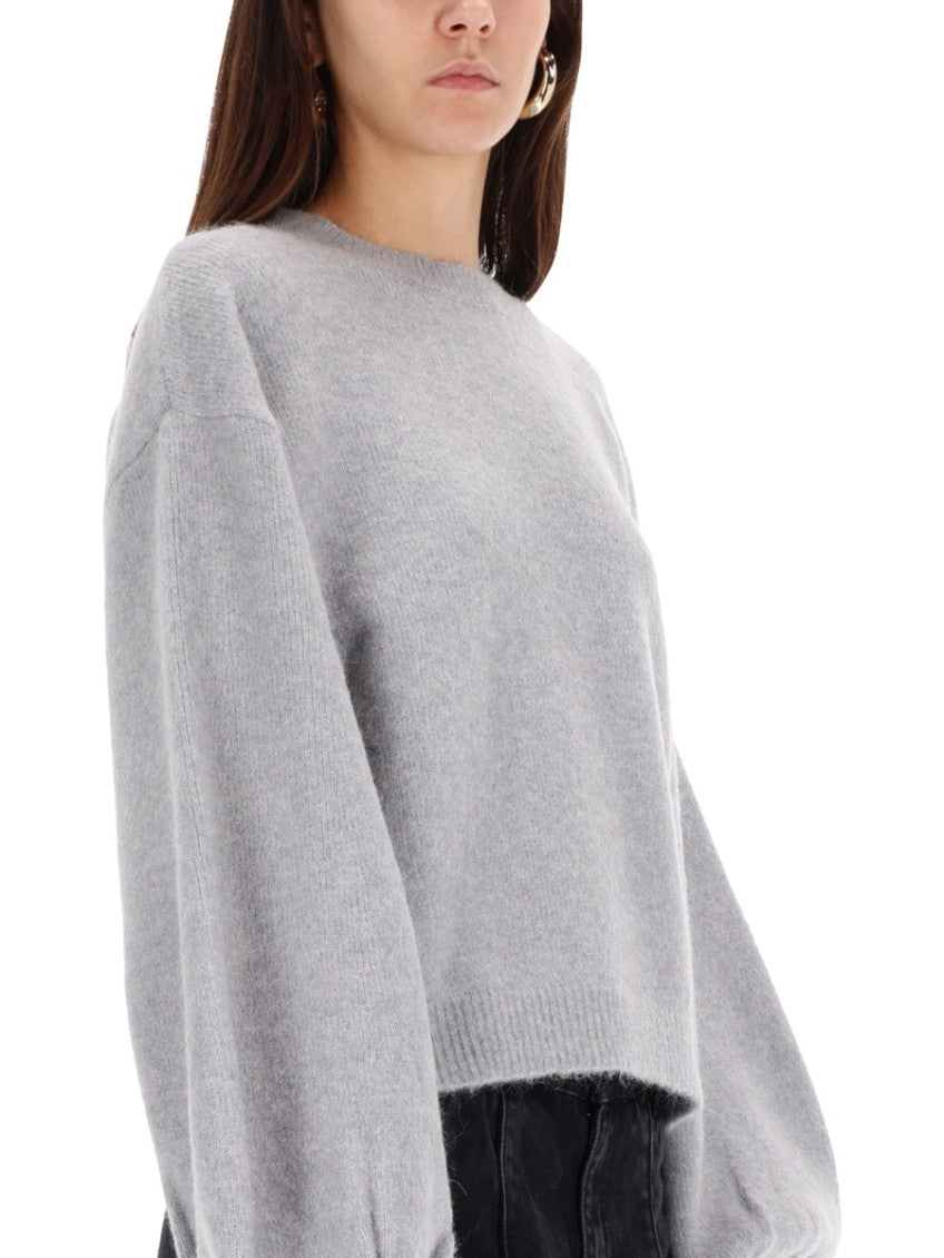Grey Solid Crew Neck Sweater 4