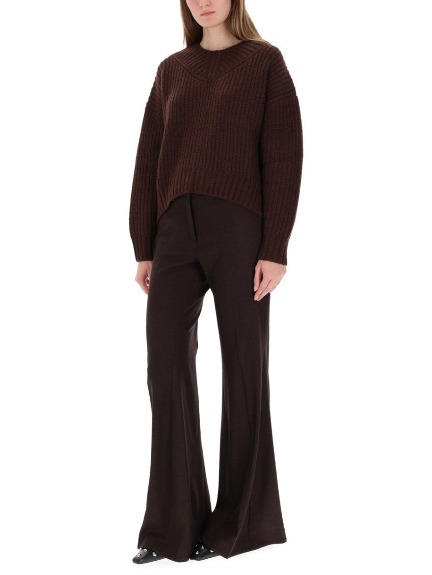 Brown Knitted Round Neck Sweater 2