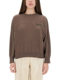 Brown Solid Crew Neck Sweater 1