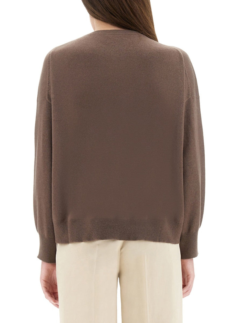 Brown Solid Crew Neck Sweater 3