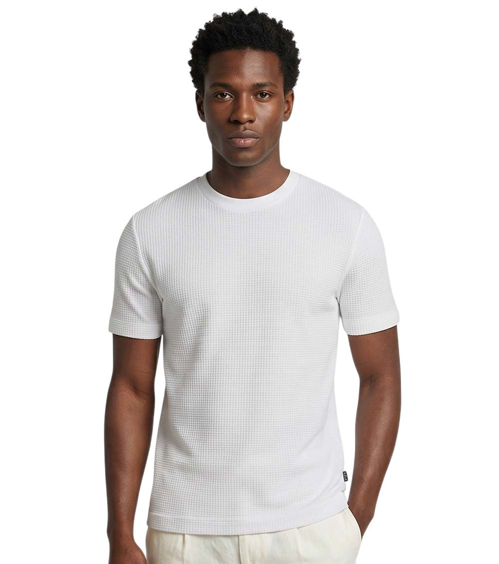 White Solid Crew Neck T-Shirt 2