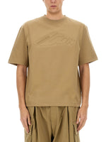 Beige Logo Crew Neck T-Shirt 1