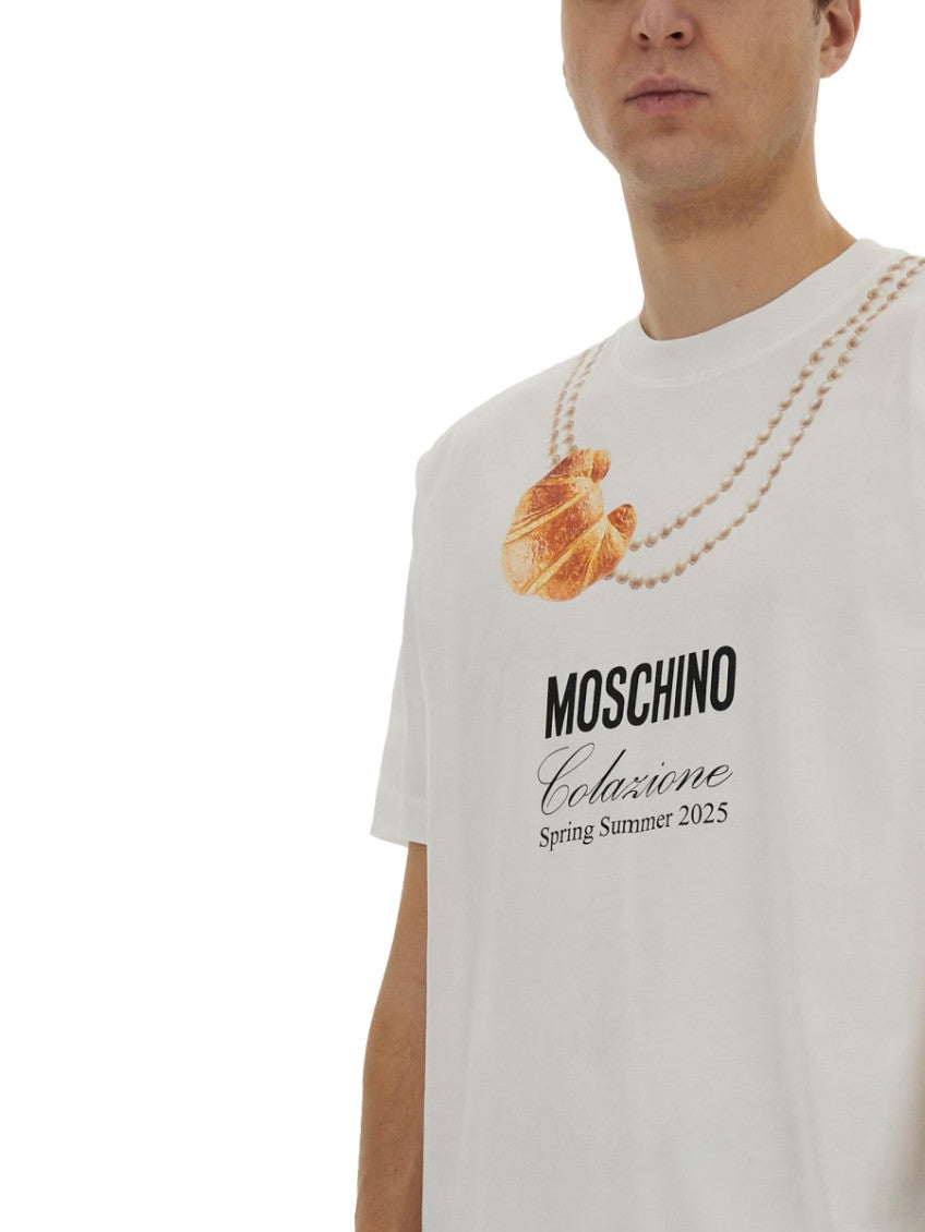 White Printed Crew Neck T-Shirt 4